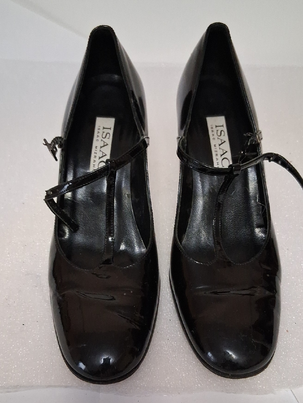 Isaac Mizrahi Black Patent T-Strap Mary Jane Pumps